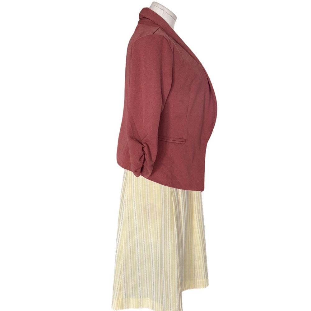 Boho Minimalist Earthy Chic – Maurice’s Rust Open Front Blazer – M - Picture 5 of 9